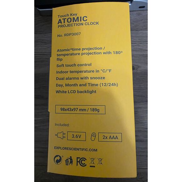 Explore Scientific RDC-3006 Touch Key Atomic Projection Clock. NIB - Picture 2 of 9